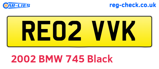 RE02VVK are the vehicle registration plates.