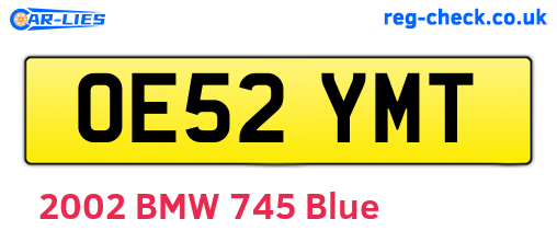 OE52YMT are the vehicle registration plates.