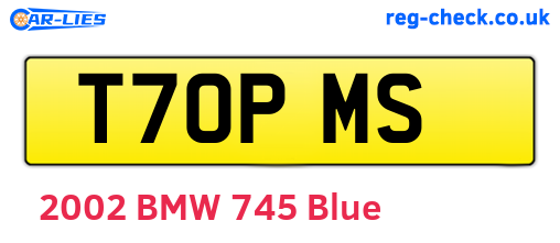 T70PMS are the vehicle registration plates.