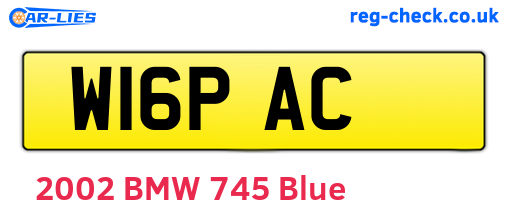 W16PAC are the vehicle registration plates.