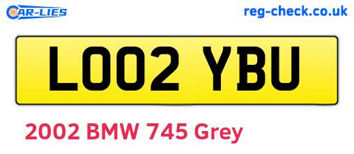 LO02YBU are the vehicle registration plates.