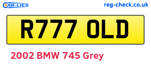R777OLD are the vehicle registration plates.