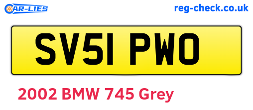 SV51PWO are the vehicle registration plates.