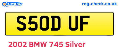 S50DUF are the vehicle registration plates.