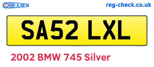 SA52LXL are the vehicle registration plates.