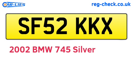 SF52KKX are the vehicle registration plates.