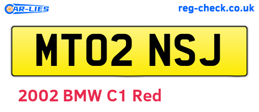 MT02NSJ are the vehicle registration plates.
