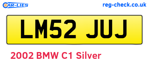 LM52JUJ are the vehicle registration plates.