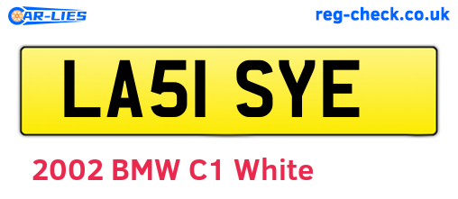 LA51SYE are the vehicle registration plates.