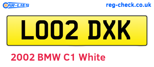 LO02DXK are the vehicle registration plates.