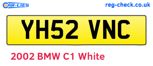 YH52VNC are the vehicle registration plates.