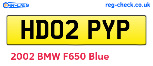 HD02PYP are the vehicle registration plates.