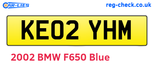 KE02YHM are the vehicle registration plates.