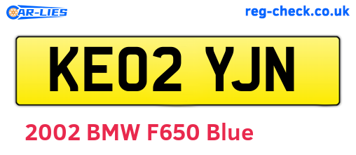 KE02YJN are the vehicle registration plates.
