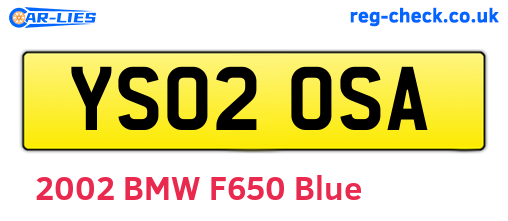 YS02OSA are the vehicle registration plates.