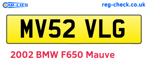 MV52VLG are the vehicle registration plates.