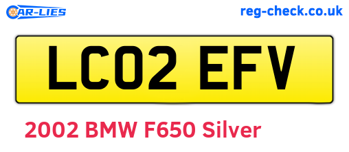 LC02EFV are the vehicle registration plates.
