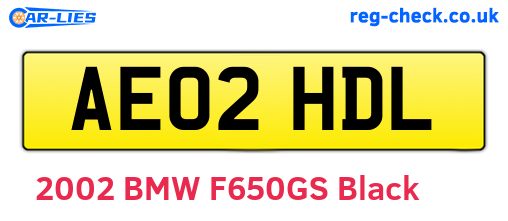 AE02HDL are the vehicle registration plates.