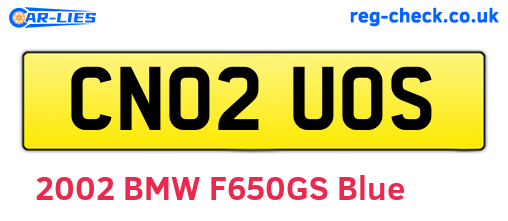 CN02UOS are the vehicle registration plates.