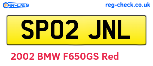 SP02JNL are the vehicle registration plates.