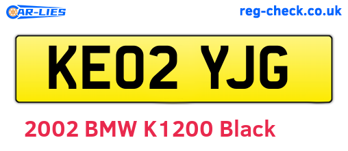 KE02YJG are the vehicle registration plates.