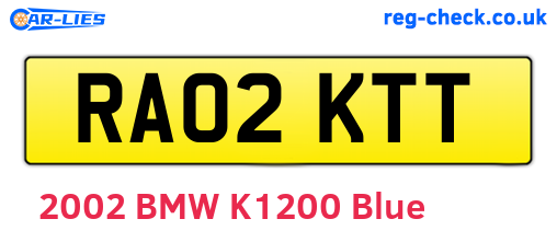 RA02KTT are the vehicle registration plates.