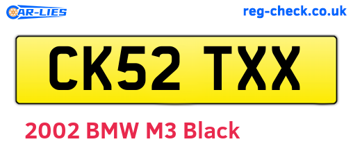 CK52TXX are the vehicle registration plates.