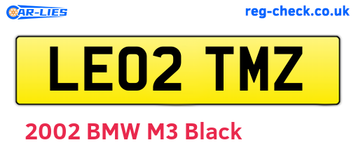 LE02TMZ are the vehicle registration plates.