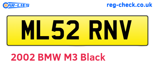 ML52RNV are the vehicle registration plates.