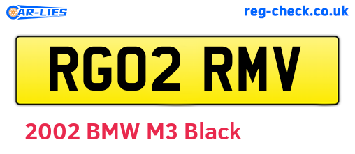 RG02RMV are the vehicle registration plates.