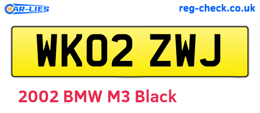 WK02ZWJ are the vehicle registration plates.