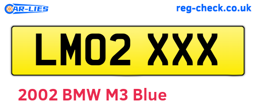 LM02XXX are the vehicle registration plates.