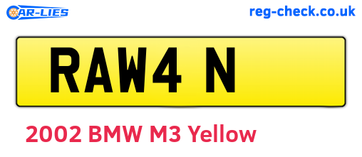RAW4N are the vehicle registration plates.