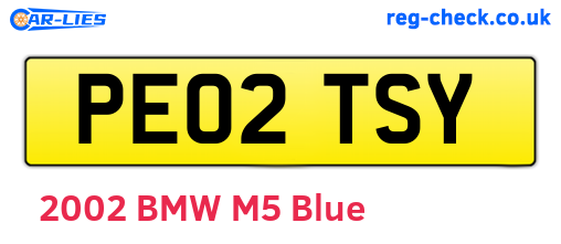 PE02TSY are the vehicle registration plates.