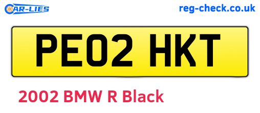 PE02HKT are the vehicle registration plates.