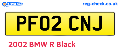 PF02CNJ are the vehicle registration plates.