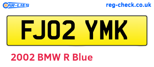 FJ02YMK are the vehicle registration plates.