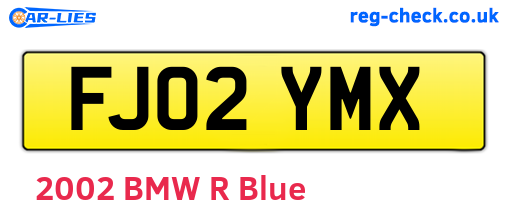 FJ02YMX are the vehicle registration plates.