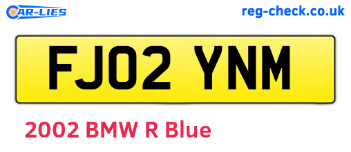 FJ02YNM are the vehicle registration plates.