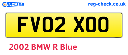 FV02XOO are the vehicle registration plates.