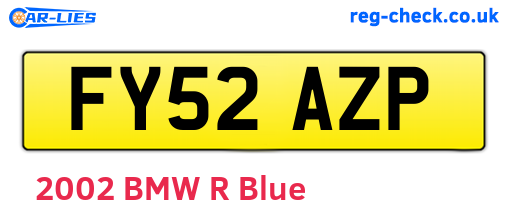 FY52AZP are the vehicle registration plates.