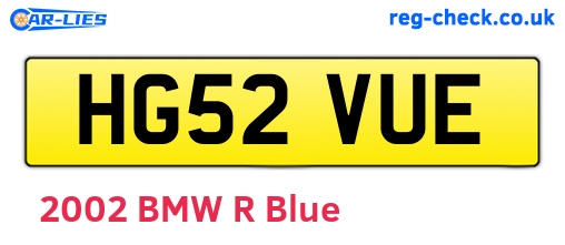 HG52VUE are the vehicle registration plates.