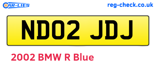 ND02JDJ are the vehicle registration plates.