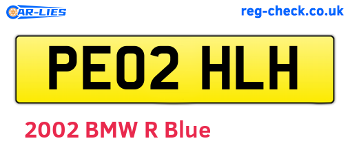 PE02HLH are the vehicle registration plates.