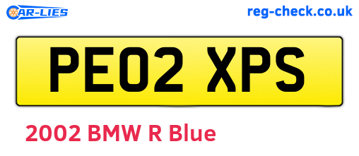 PE02XPS are the vehicle registration plates.