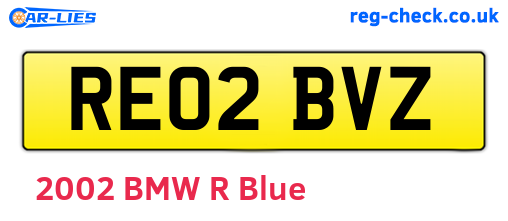 RE02BVZ are the vehicle registration plates.