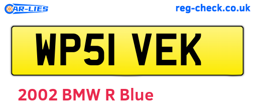 WP51VEK are the vehicle registration plates.