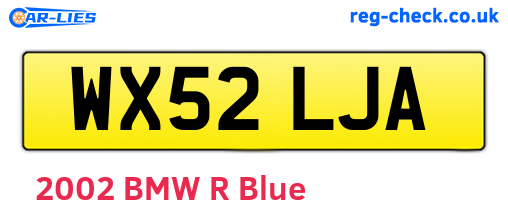 WX52LJA are the vehicle registration plates.