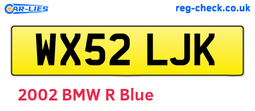 WX52LJK are the vehicle registration plates.