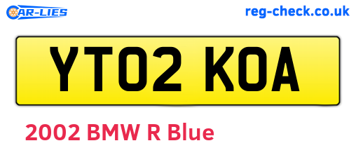 YT02KOA are the vehicle registration plates.